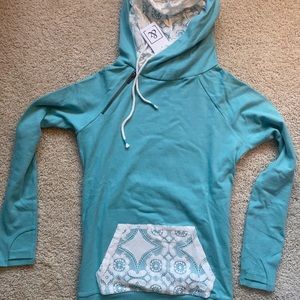 Ampersand Avenue Turquoise Lace DoubleHood